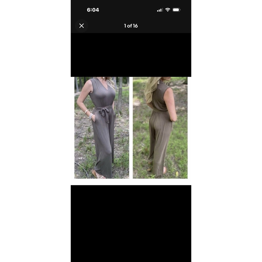 Matilda Jane Women's FINEST HOUR Olive Green Jumpsuit Size XS Wide Leg Luxe